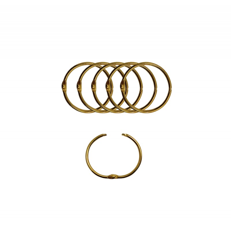 ARGOLA DOURADA EM METAL PACOTE COM 6 PEÇAS 40MM  REF: AP15347-40G