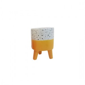 CACHEPOT DECORATIVO DE CERAMICA P/PLANTAS LARANJA