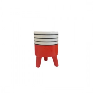 CACHEPOT DECORATIVO DE CERAMICA P/PLANTAS VERMELHO