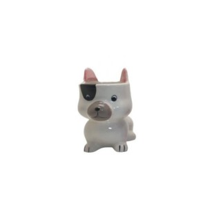 CACHEPOT DEC.CERAMICA P/PLANTA MOD.CACHORRO  BRANCO