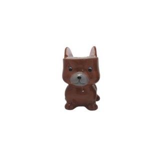 CACHEPOT DEC.CERAMICA P/PLANTA MOD.CACHORRO  MARROM ESCURO