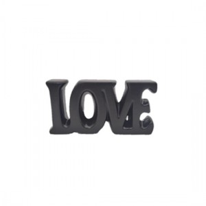 ENFEITE CERAMICA P/DEC.ORN.DE MESA *LOVE* PRETO