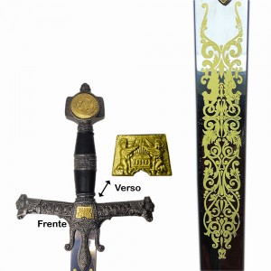 ESPADA DECORATIVA COM SUPORTE PARA PAREDE REF: PFL139107C