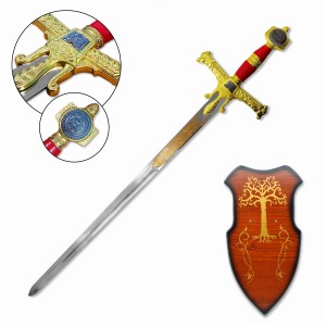 ESPADA DECORATIVA COM SUPORTE PARA PAREDE 124CM REF: PFL139125