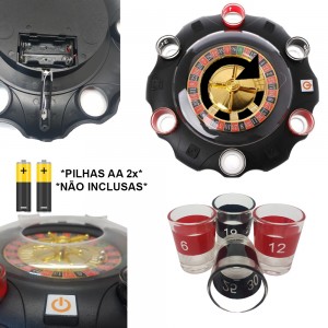 JOGO DRINKS ROLETA PLAST.6COP.VIDRO REF:AP23869 JOGO DRINKS ROLETA PLAST.6COP.VIDRO REF:AP23869
