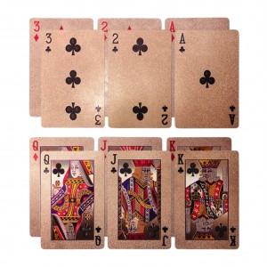 JOGO DE BARALHO METALIZADO MODELO DÓLAR ROSÊ REF: AP25754-1D JOGO DE BARALHO METALIZADO MODELO DÓLAR ROSÊ REF: AP25754-1D