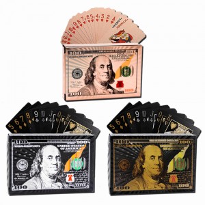 JOGO DE BARALHO METALIZADO MODELO DÓLAR REF: AP25754-2TC JOGO DE BARALHO METALIZADO MODELO DÓLAR REF: AP25754-2TC