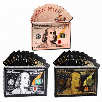 JOGO DE BARALHO METALIZADO MODELO DÓLAR REF: AP25754-2TC