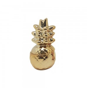 PORTA-JOIAS CERAMICA ABACAXI DOURADO PORTA-JOIAS CERAMICA ABACAXI DOURADO