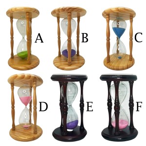 AMPULHETA DECORATIVA EM VIDRO E MADEIRA REF: APA-928