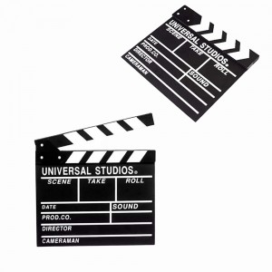 CLAQUETE DECORATIVA PRETA EM MADEIRA MDF GRANDE REF: AP18732A