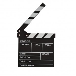 CLAQUETE DECORATIVA PRETA EM MADEIRA MDF PEQUENA REF: AP18731A