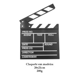 CLAQUETE DECORATIVO DE MADEIRA 26X21CM REF: 18731A