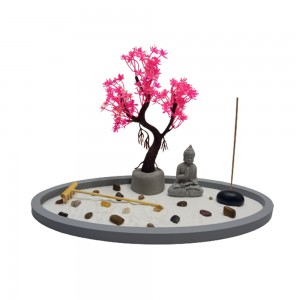 PORTA INCENSO DECORATIVO JARDIM ZEN EM RESINA REF: APHY2007