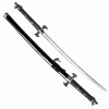 KATANA DECORATIVA DE METAL COM LÂMINA SEM CORTE E SUPORTE DE MADEIRA REF: PFL149004