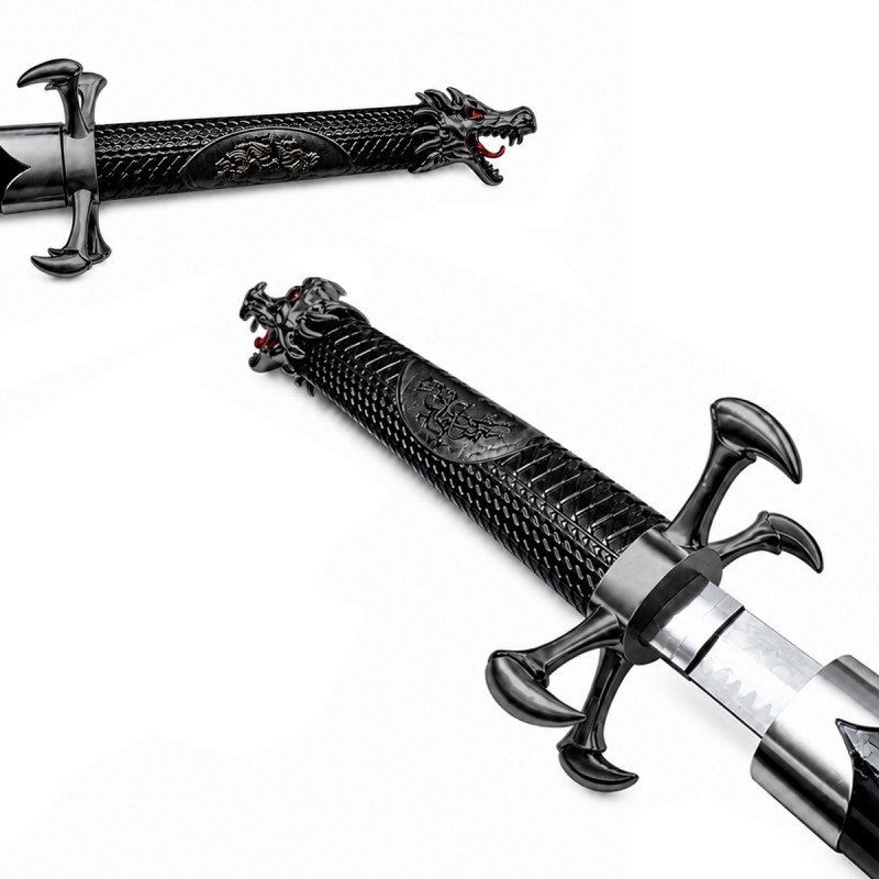 KATANA DECORATIVA DE METAL COM LÂMINA SEM CORTE E SUPORTE DE MADEIRA REF: PFL149004