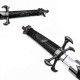 KATANA DECORATIVA DE METAL COM LÂMINA SEM CORTE E SUPORTE DE MADEIRA REF: PFL149004
