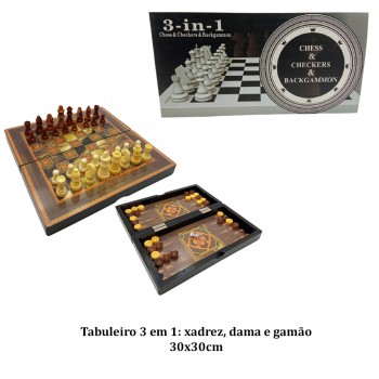 JOGO MANUAL SALAO 3EM1 XADREZ/DAMA/GAMAO REF:APW5001G