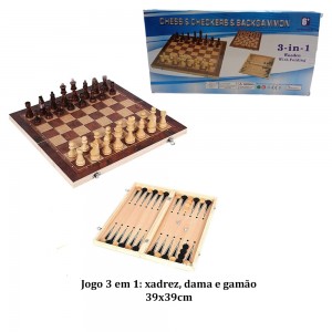 JG MANUAL DE SALÃO 3 EM 1  XADREZ/DAMA/GAMÃO  JG MANUAL DE SALÃO 3 EM 1  XADREZ/DAMA/GAMÃO