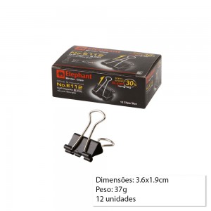 PRENDEDOR DE PAPÉIS EM METAL CONTENDO 12 UNIDADES REF: AP24232-1.9