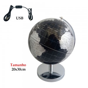 GLOBO TERRESTRE EM PLAST.E METAL C/LUZ LED REF: AP25192-LED20