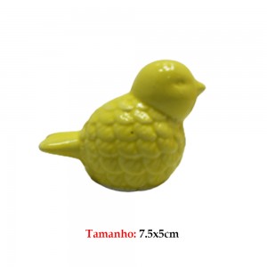 ENFEITE CERAMICA PASSARO AMARELO