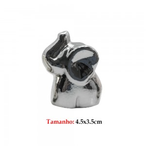 ENFEITE CERAMICA ELEFANTE PRATA