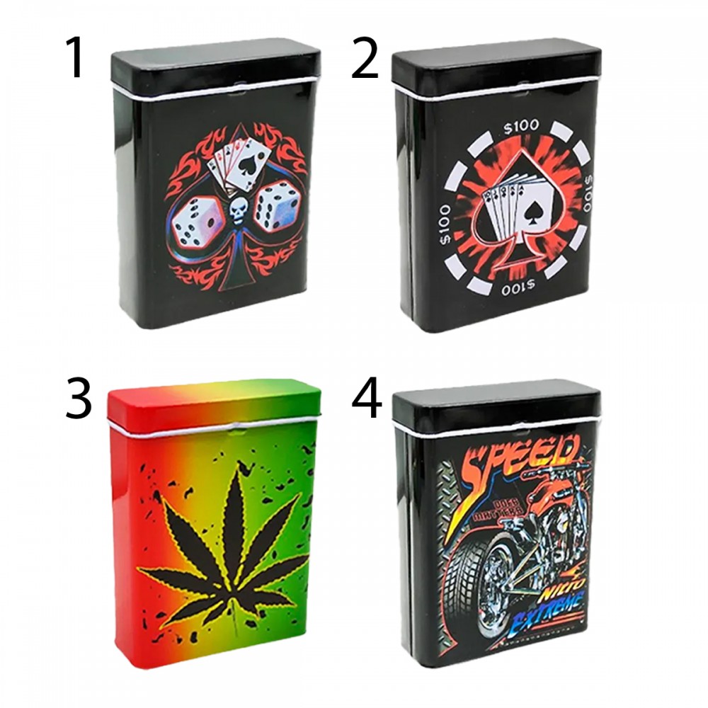 CIGARREIRA ESTAMPADA EM METAL REF: APBK-4001