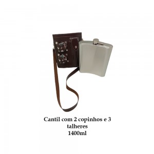 CANTIL 1400ML COM 2 COPOS E 3 TALHERES + BOLSA Marrom Liso REF: APPT-48A CANTIL 1400ML COM 2 COPOS E 3 TALHERES + BOLSA Marrom Liso REF: APPT-48A