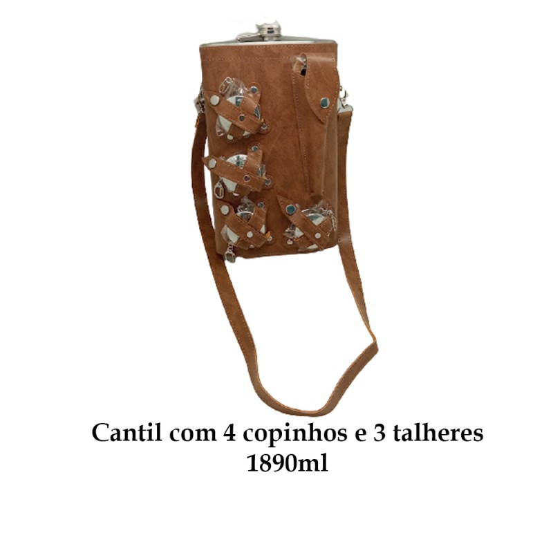 CANTIL 1890ML COM 4 COPOS E 3 TALHERES + BOLSA MARROM CLARO REF: APPT-64A CANTIL 1890ML COM 4 COPOS E 3 TALHERES + BOLSA MARROM CLARO REF: APPT-64A