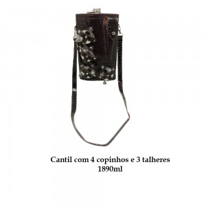 CANTIL 1890ML COM 4 COPOS E 3 TALHERES + BOLSA MARROM ESCURO REF: APPT-64A