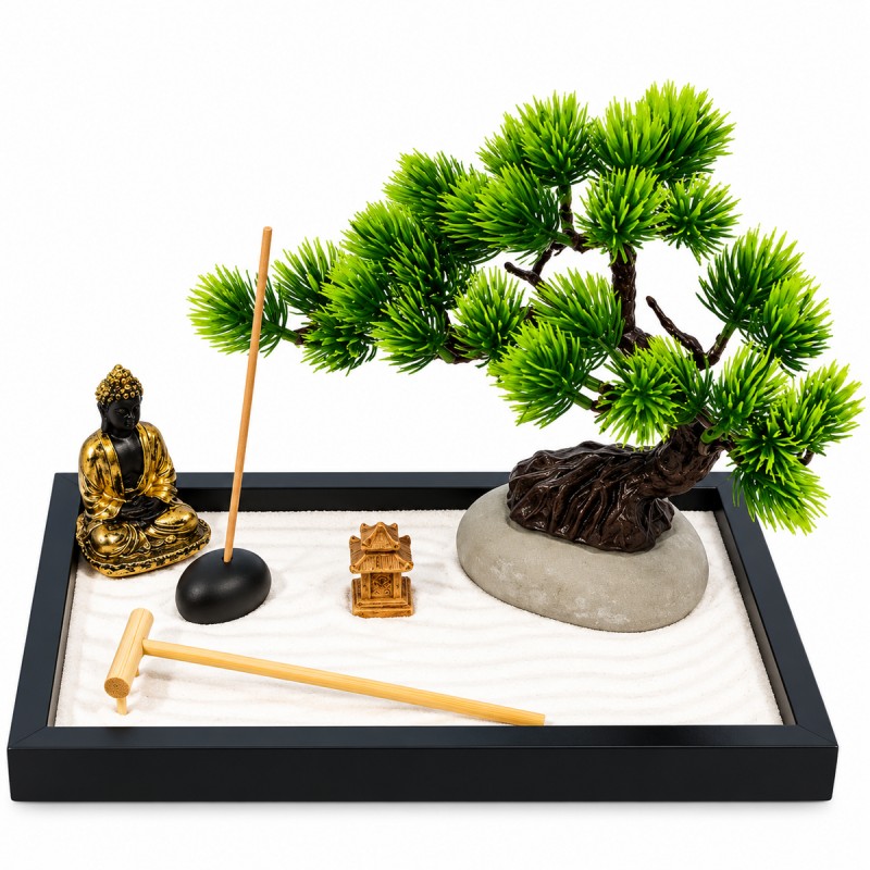 PORTA INCENSO DECORATIVO JARDIM ZEN EM RESINA REF: APHY2106