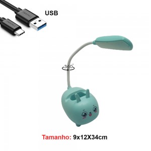 LUM.DEC.LAMP.LED.MESA USA CABO USB MOD.COELHO COR AZUL