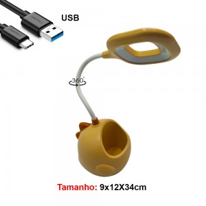 LUM.DEC.LAMP.LED. USA CABO USB MOD.DINOSSAU COR: BEGE