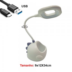 LUM.DEC.LAMP.LED. USA CABO USB MOD.DINOSSAU COR: BRANCO