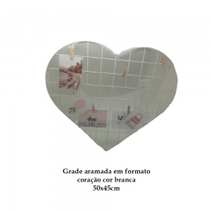 TELA ARAMADA PARA FOTOS EM METAL 50X45CM COR BRANCA REF: AP8313X