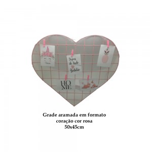 TELA ARAMADA PARA FOTOS EM METAL 50X45CM COR ROSA REF: AP8313X