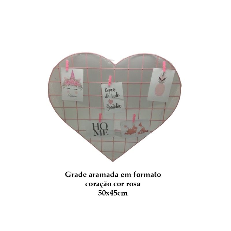 TELA ARAMADA PARA FOTOS EM METAL 50X45CM COR ROSA REF: AP8313X TELA ARAMADA PARA FOTOS EM METAL 50X45CM COR ROSA REF: AP8313X