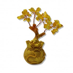 ENFEITE DECORATIVO MODELO ÁRVORE BONSAI DOURADA REF: APGF-2P