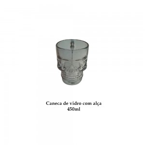 CANECA EM VIDRO MODELO CAVEIRA 450ML COR CINZA  REF: KLB-500D CANECA EM VIDRO MODELO CAVEIRA 450ML COR CINZA  REF: KLB-500D