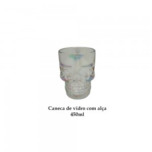 CANECA EM VIDRO MODELO CAVEIRA 450ML COR FURTA-COR  REF: KLB-500D CANECA EM VIDRO MODELO CAVEIRA 450ML COR FURTA-COR  REF: KLB-500D