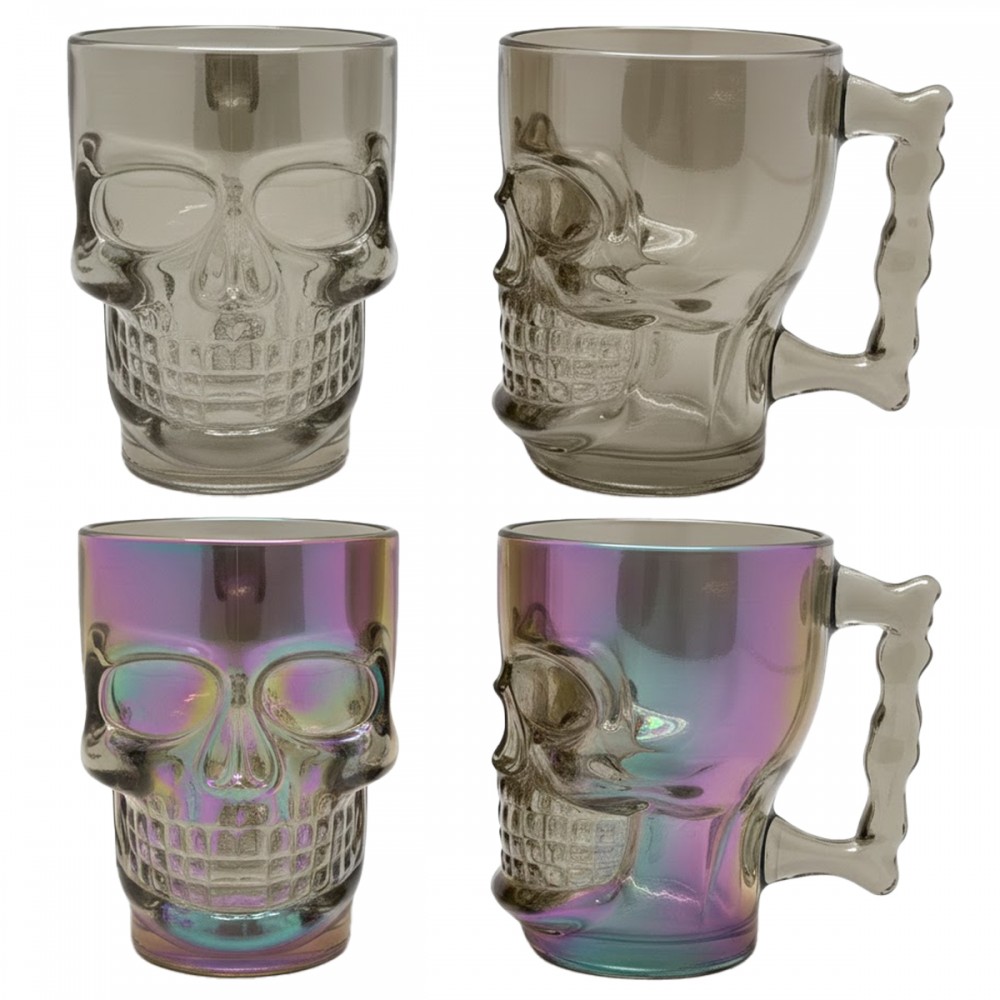 CANECA DE VIDRO MODELO CAVEIRA 450ML REF: KLB500D