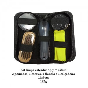 KIT LIMPA CALÇADOS 5 PEÇAS + ESTOJO REF: AP14868-5 KIT LIMPA CALÇADOS 5 PEÇAS + ESTOJO REF: AP14868-5