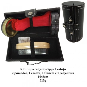KIT LIMPA CALÇADOS 5 PEÇAS + ESTOJO REF: AP14868-5DN