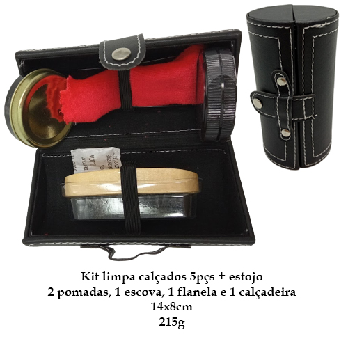 KIT LIMPA CALÇADOS 5 PEÇAS + ESTOJO REF: AP14868-5DN