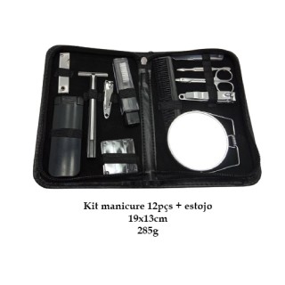 KIT MANICURE MASCULINO 12PÇS + ESTOJO REF: AP14868-12