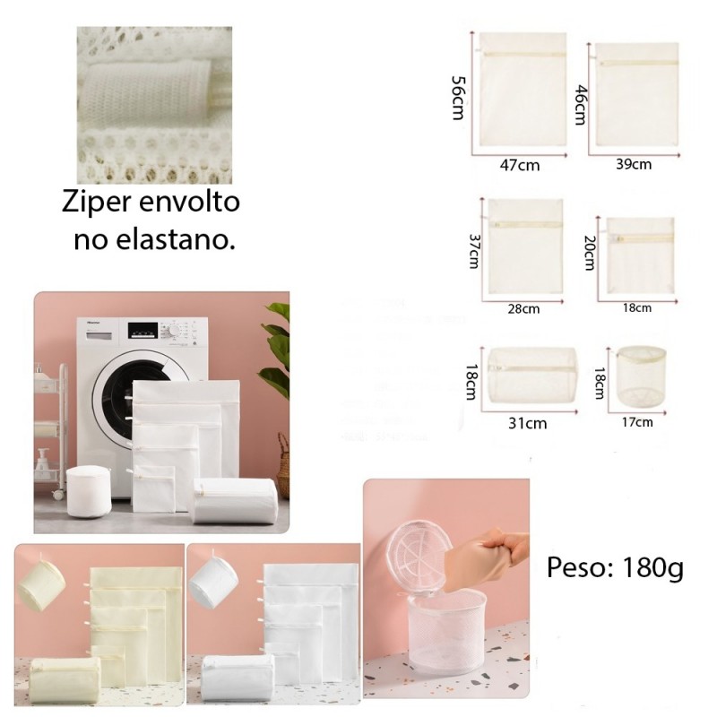 KIT COM 6 SACOS PARA LAVAR ROUPAS REF: APYTJ1005