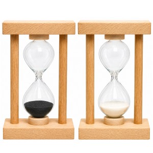 AMPULHETA DE VIDRO COM BASE EM MADEIRA REF: AP480S