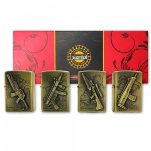 KIT 4 ISQUEIROS DE BOLSO MODELO MILITAR EM METAL REF: AP6103 KIT 4 ISQUEIROS DE BOLSO MODELO MILITAR EM METAL REF: AP6103