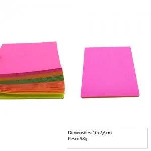 BLOCO AUTOADESIVO COM 100 FOLHAS COLORIDO REF:E4